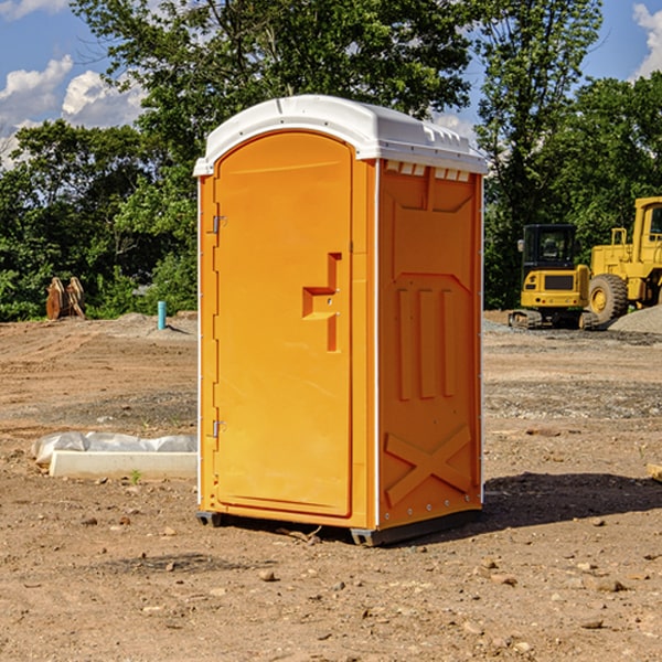 how often are the portable restrooms cleaned and serviced during a rental period in Leo IN